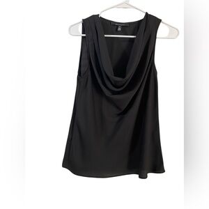 White House Black Market Draped Black Blouse
